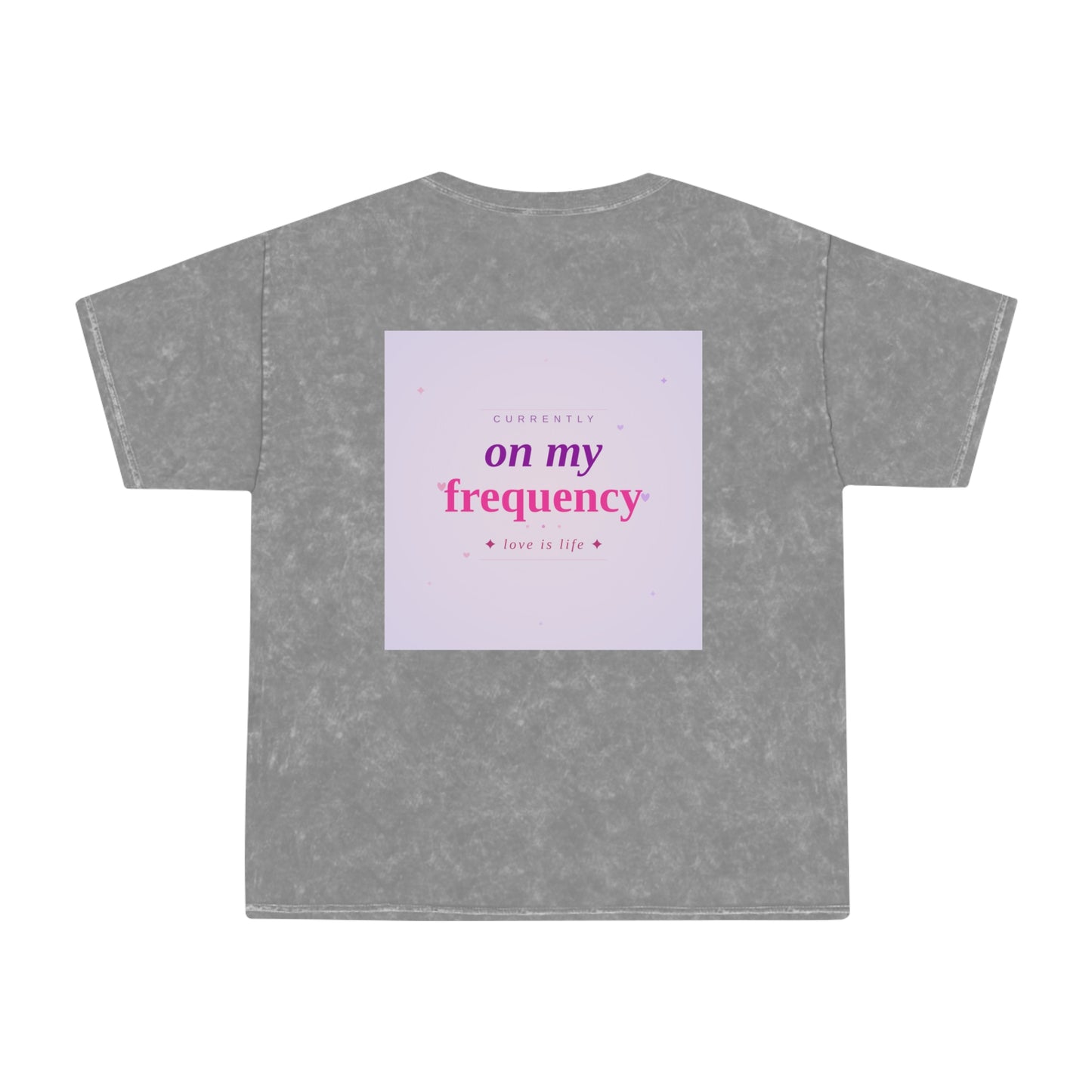Manifest Station Mineral Wash Tee — "On My Frequency" Spiritual Graphic T-Shirt
