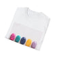 Sunrise Crystal Tee — Colorful Gemstone Row Graphic T-Shirt