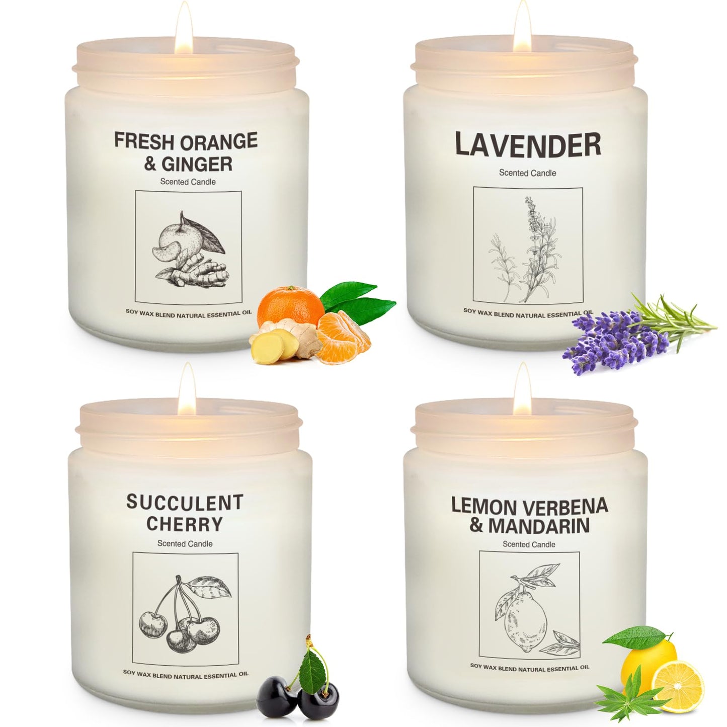 Natural Soy Aromatherapy Candle Set