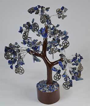 Lapis Pentacle Gemstone Tree
