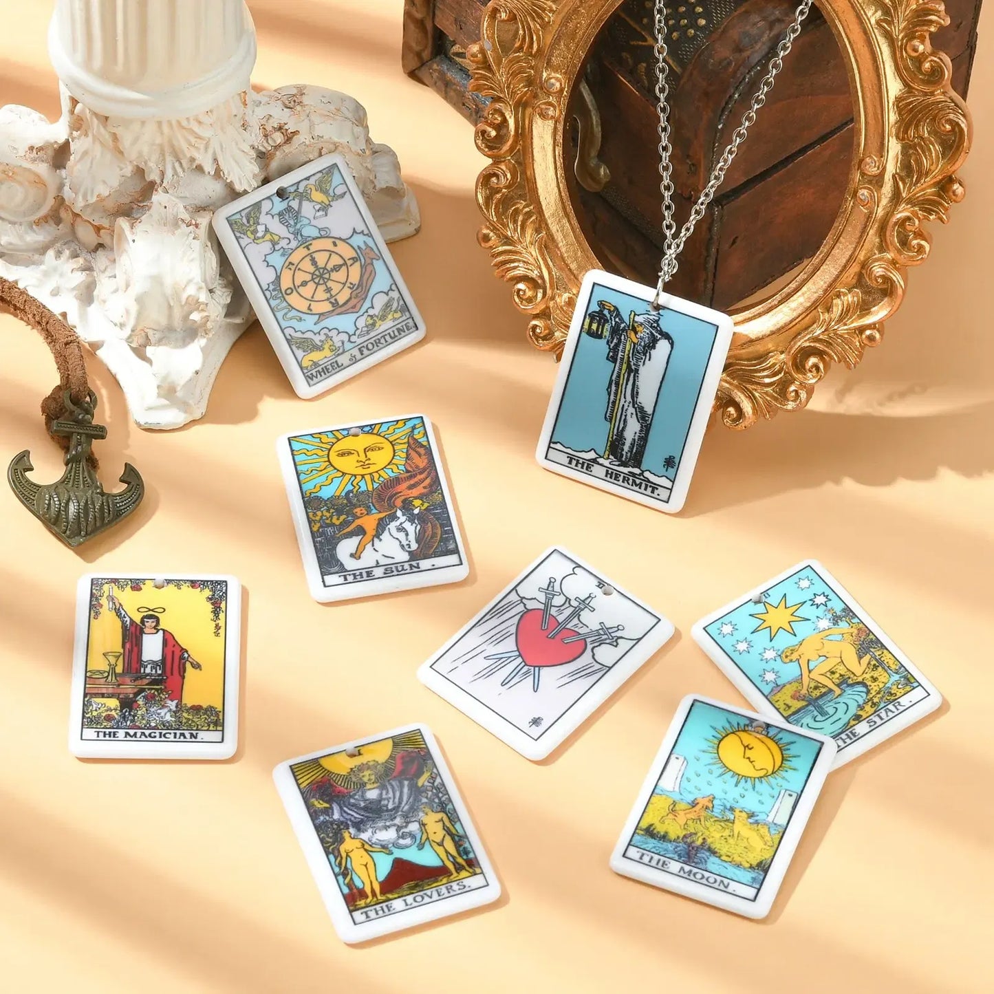 Celestial Tarot Charm Set — 8-Piece Artisan Collection