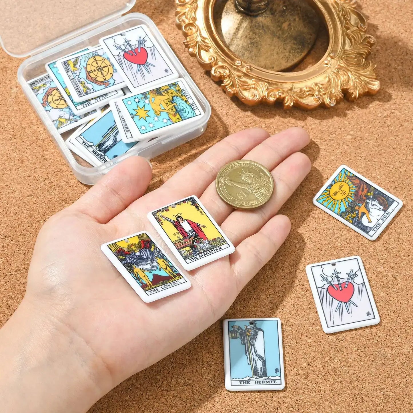 Celestial Tarot Charm Set — 8-Piece Artisan Collection