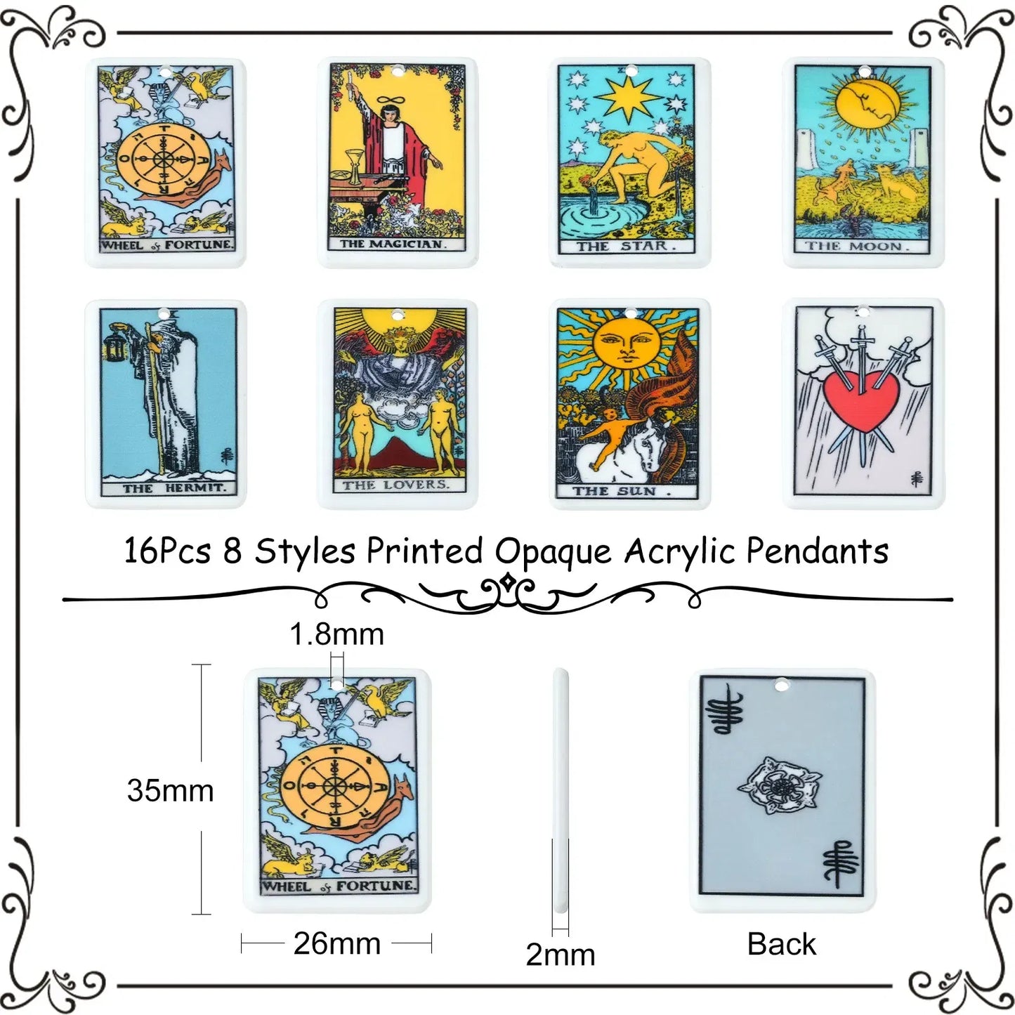 Celestial Tarot Charm Set — 8-Piece Artisan Collection